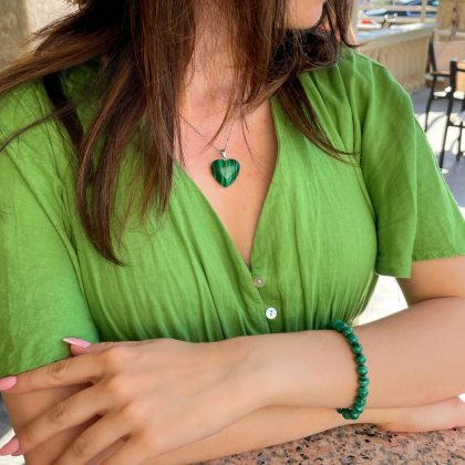 Natural malachite jewelry for woman