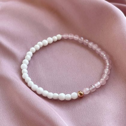 white agate and rose quartz bracelet