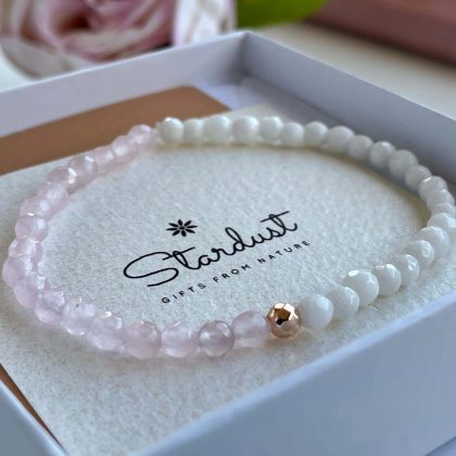 white agate and rose quartz bracelet Stardust