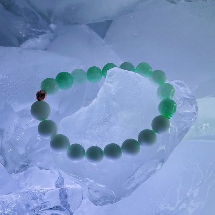 Burmese jade and white coral bracelet for her