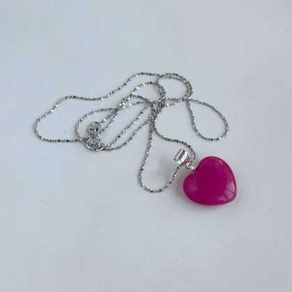 Tiny Pink Agate heart pendant 15mm, Gift for girlfriend, graduation gift, gift for her