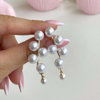 Long pearl drop earrings, bridesmaid gift earrings, Dangle Earrings, bridal earrings, delicate earrings
