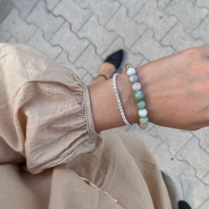 Madagascar Amazonite beaded bracelet 8mm, natural bracelet gift for her, anniversary gift for girl
