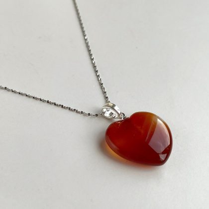 Genuine Carnelian heart pendant