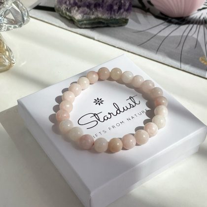 Pink Opal Bracelet, Natural Australian Pink Opal Bracelets, Pink Opal Jewelry, Beaded Crystal Bracelet, luxury gift for girlfriend