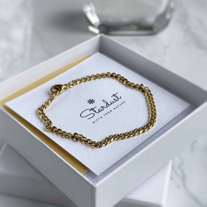 Gold plated chain bracelet for her