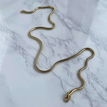 Luxury 18k gold filled snake chain 3mm necklace for her, elegant gold stainless steel necklace