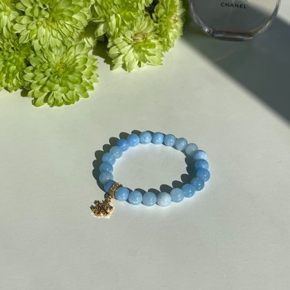 Luxury Blue Agate beaded bracelet