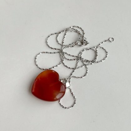 Natural Carnelian heart pendant