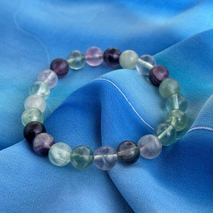 Rainbow Fluorite beaded bracelet for woman, Beaded Crystal Bracelet, luxury gift for girlfriend