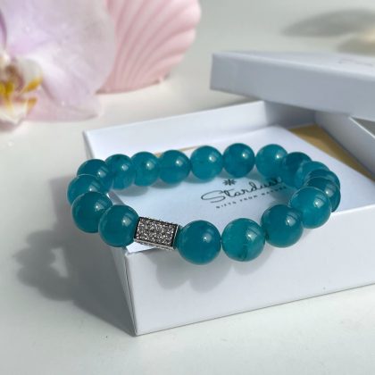 Premium gift ocean blue agate bracelet
