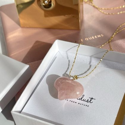 's day gift for girlfriend rose quartz gold chain