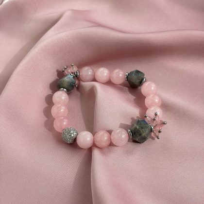 labradorite and rose quartz bracelet