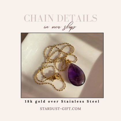 Genuine Amethyst pendant necklace 18k gold filled, stainless steel 'star' chain, delicate amethyst necklace, Christmas gift for girlfriend