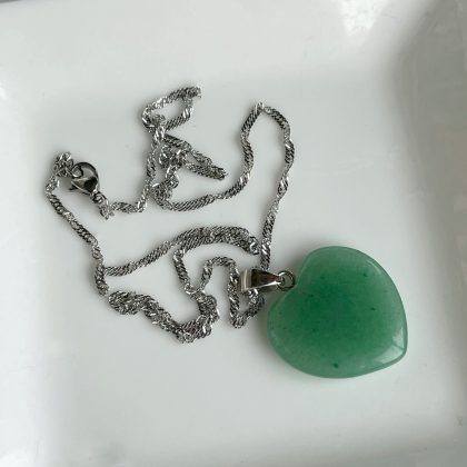 Aventurine heart Pendant, Green heart necklace, chakra healing pendant, Christmas gift for woman
