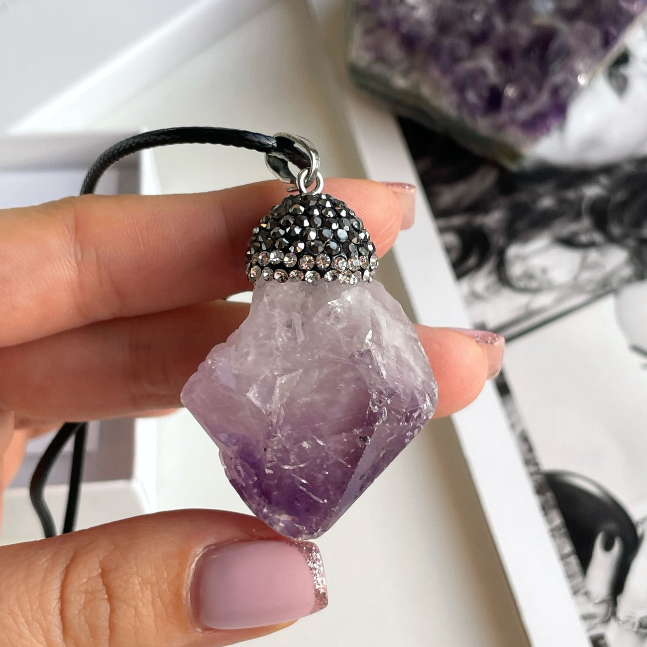 Amethyst Crystal And Chunky Curb Chain Necklace By Lucent Studios |  notonthehighstreet.com