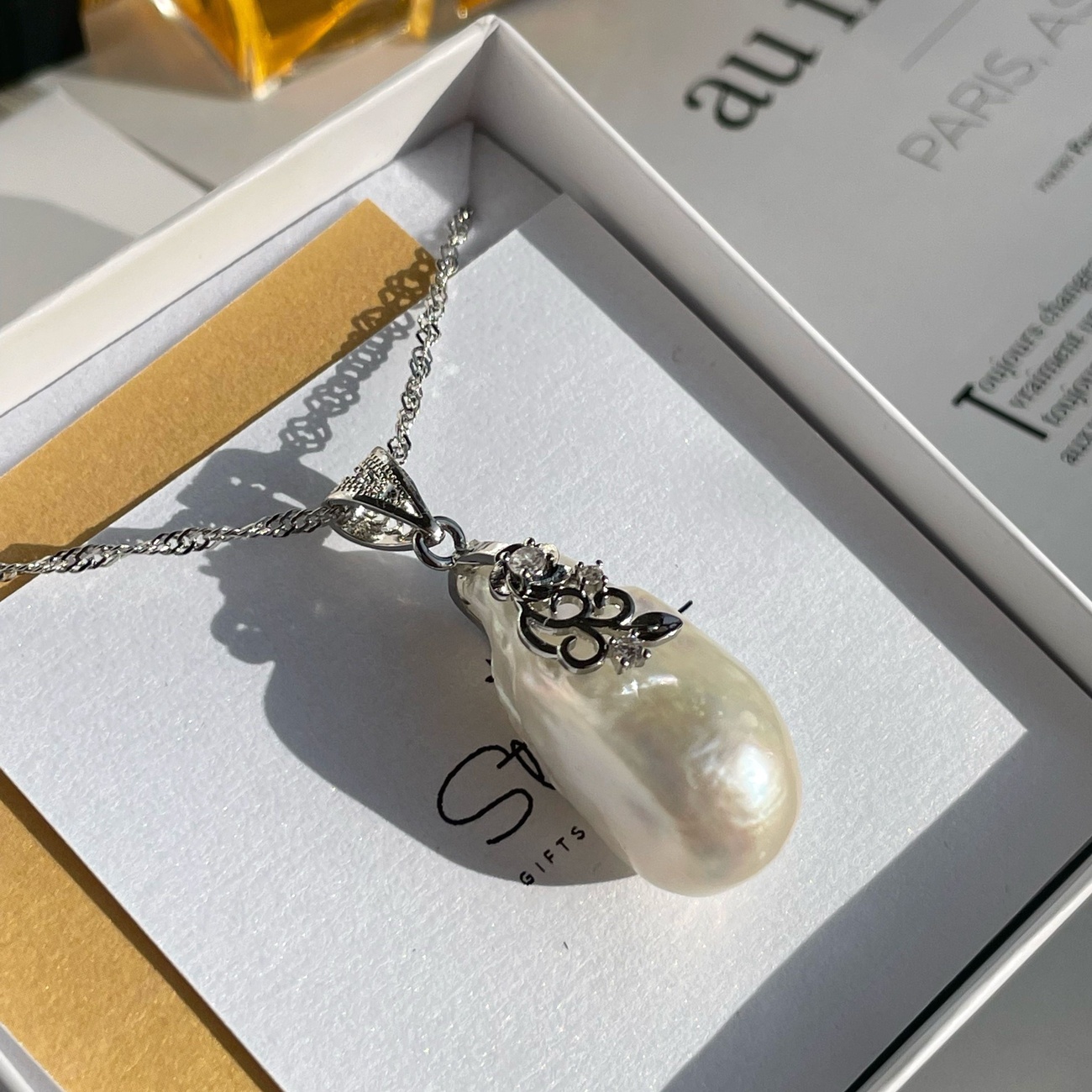 Handmade Baroque Pearl Pendant Necklace Jewelry Accessories Gifts for Women Men