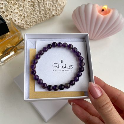 Beaded Amethyst bracelet premium gift