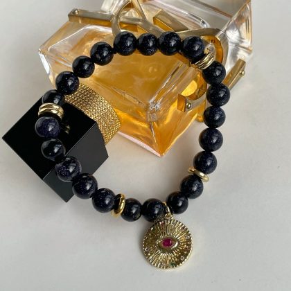 Blue Goldstone bracelet gift for woman