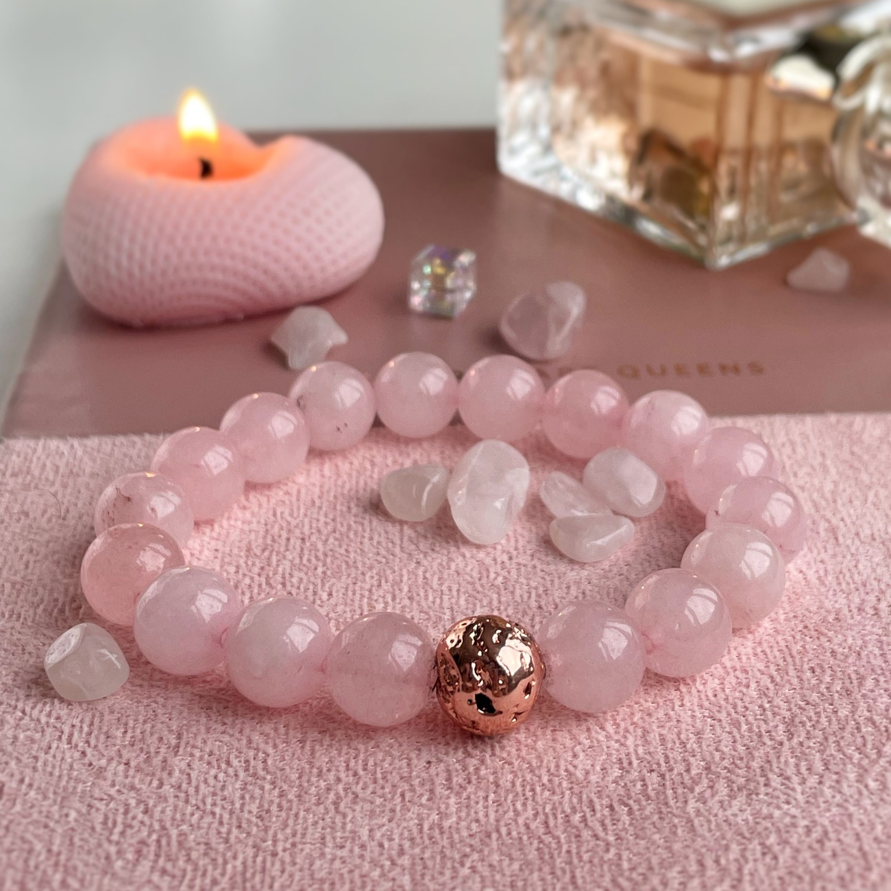 Amazon.com: DUANMEINAD Rose Quartz Crystal Bracelet Tumble Polished Real  Gemstone Chip Bracelets Natural Stone Gemstone Stretchy Chip Bracelet (Pink)  : Clothing, Shoes & Jewelry