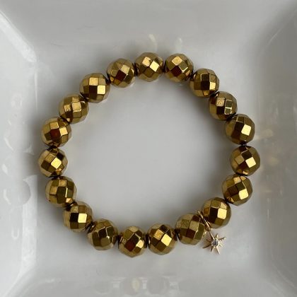 Gold Faced Hematite bracelet for woman