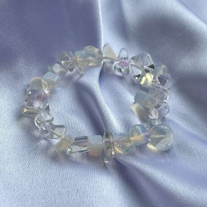 Tumbled OPALITE bracelet for her, iridescent beaded bracelet, gift for woman, natural stone gift for best friend Active