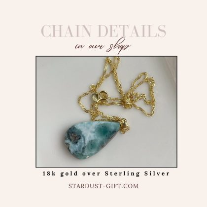 Genuine Larimar Pendant, Drop larimar necklace 1.5 x 3cm Gold filled chain, premium gift for her, ocean blue larimar pendant