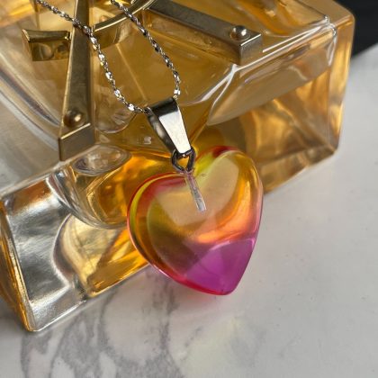 Cute Glass heart pendant Stardust gift