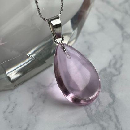 Delicate Pink drop necklace