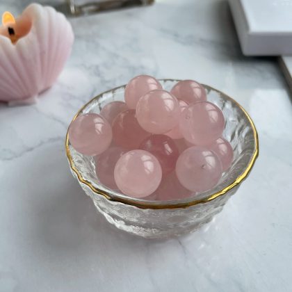 Round rose quartz ball pendants