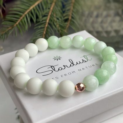 White coral and jade bracelet