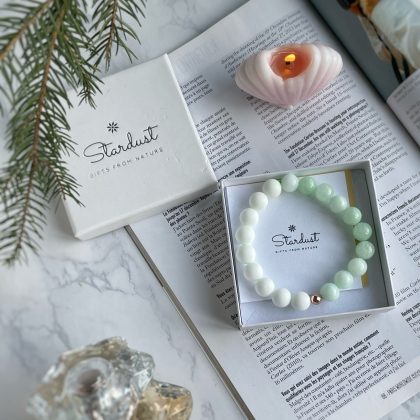 White coral and jade bracelet Stardust