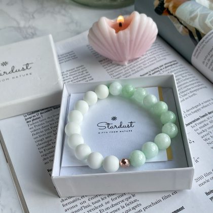 White coral and jade bracelet gift