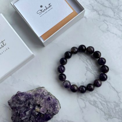 Dark purple amethyst bracelet gift for mom