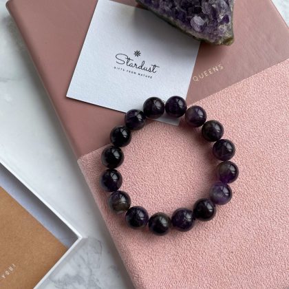 Dark purple amethyst bracelet gift for wife