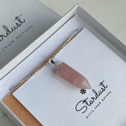 Rose Quartz pencil pendant Stardust gift