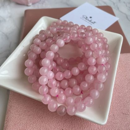 Bright pink Rose Quartz bracelet for woman