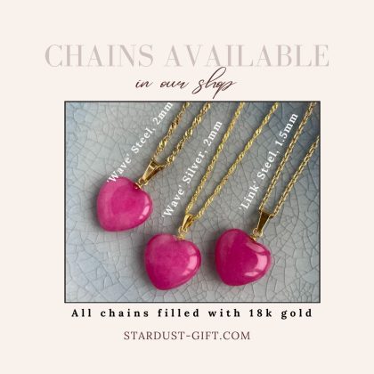 agate heart gold steel chains