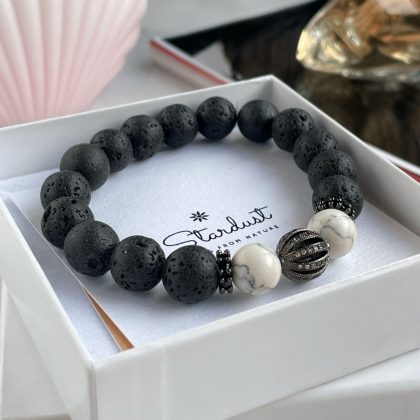 Birthday gift for woman Lava stone bracelet
