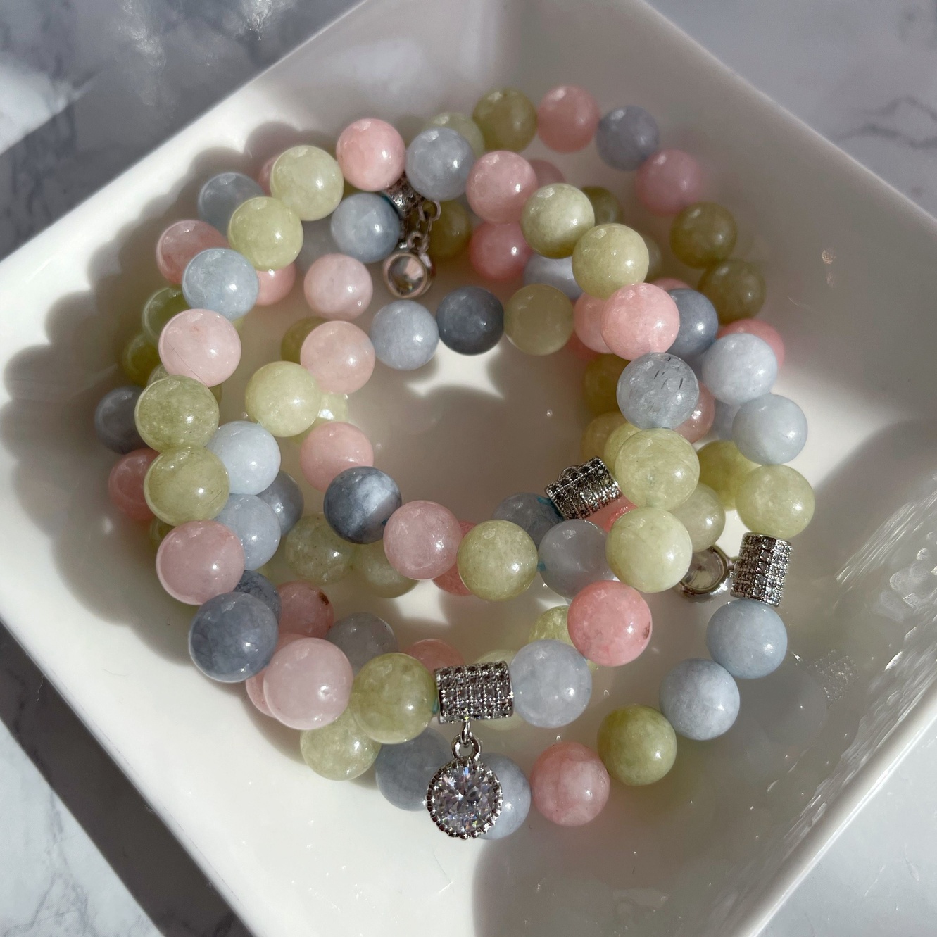 Morganite Beads Bracelet BR-8242 @ Crystal Light Centrum™