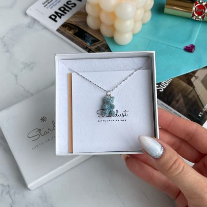 Luxury gift Blue Zircon bear pendant