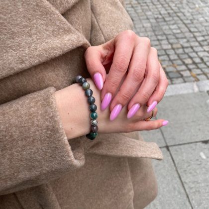 Moss Agate beaded bracelet for woman