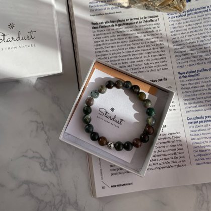 Moss Agate bracelet for her Stardust gift
