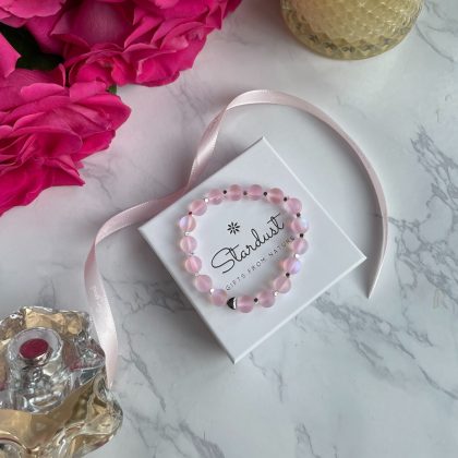 Pink Opal beaded bracelet cute gift