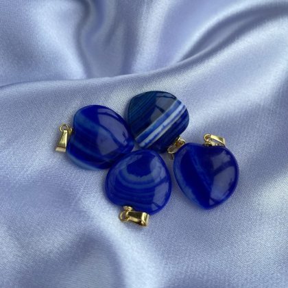 Royal Blue Agate heart pendants