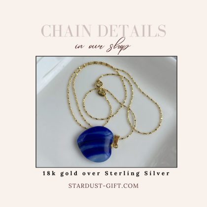 blue agate 18k gold chain