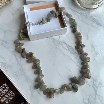 Labradorite nugget necklace birthday gift