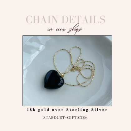 Obsidian gold silver chain