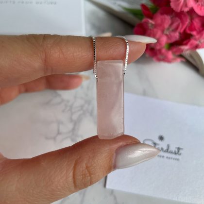 Rose Quartz crystal pendant anniversary gift