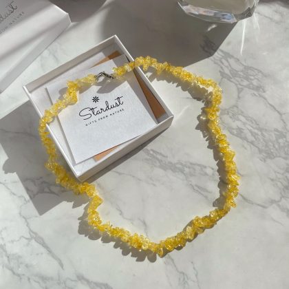 Citrine necklace for woman with gift box